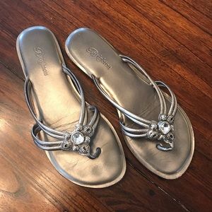 Brighton Sandals 7 Pewter + Bling